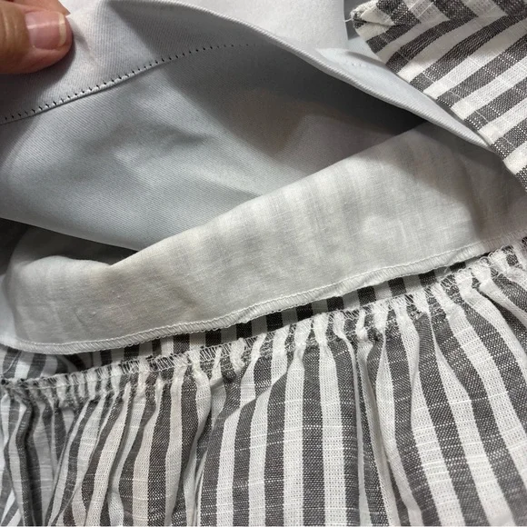 2 panels Emily & Meritt Pottery Barn, Ruffle edge, striped,  52x63 curtains - Picture 5 of 9